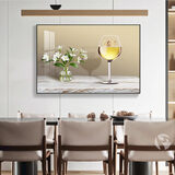 墨派餐厅装饰画现代简约饭厅横幅挂画轻奢饭厅背景墙厨房壁画免打孔 花香酒韵 70*50cm【晶瓷】