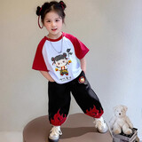 蓝贝妮女童哪吒套装2025新款洋气儿童衣服女夏季运动夏装小女孩哪咤服装 哪吒夏款（可亮灯） 130 码建议身高120CM