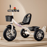 星孩儿童三轮车1-3-2-6岁大号宝宝婴儿手推车脚踏自行车幼儿园童车 高配彩轮 白色