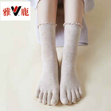 雅鹿腿粗不勒脚純棉孕妇袜子松口五指袜女宽松分趾袜宽口袜老年人袜品 肤色 0双 均码 3双