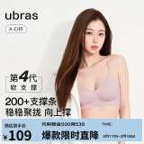 ubras虞书欣同款夹心软支撑光面细肩带文胸女士内衣女背勾款兰花烟色M
