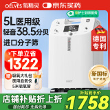 氧精灵5L升医用制氧机家用老人 十大排名吸氧机便携氧气机带雾化