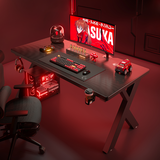 蔓斯菲尔（MSFE）电竞桌台式电脑桌X系列ENF级实木生态板家用书桌办公学习写字桌子 黑色【常规款】X2-160CM