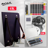 蒙玛特画板素描写生画夹画袋儿童初学者套装便携式收纳防水双肩背速写板4K黑夹+素描套装CS-MAXX01TZ