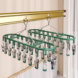 尚美德袜子晾衣架晾袜子架衣架带夹子晾衣夹晒袜子神器不锈钢内衣裤架