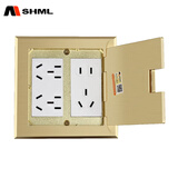 MSHML地插全铜防溅水120型地面插座开启式隐藏多媒体地板通用插座盒 十五孔