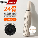 天玮伞业24骨全自动雨伞黑胶男女晴雨两用伞加固折叠抗风遮阳伞非定制