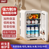 SAST迷你小冰箱mini冷冻冷藏车载家用宿舍母乳办公室学生小型冰柜 暮光白单核车家两用 1 6L