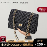 CinvaiKrose包包女包小方包女士包包新款2025斜挎包女包包链条包单肩通勤包 黑色-CK女包生日礼物送女友