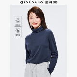 佐丹奴T恤女基础款打底衫纯棉上衣奢滑触感高领长袖t恤女05322804