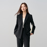 伯德小姐西装外套女士职场高级感面试正装小个子职业西服套装 TZ03 黑色西装 【春秋款】 M -适合94-104斤可穿