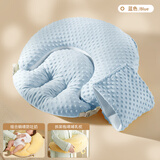 uumu喂奶神器哺乳枕头护腰靠垫解放双手辅助枕婴儿斜坡垫多功能座椅 蓝色【二合一】躺喂抱喂-豆豆绒