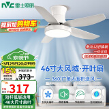 雷士（NVC）LED照明风扇灯开叶吊扇灯北欧客厅餐厅变频遥控三色46寸大尺寸