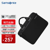 新秀丽（Samsonite）手提电脑包商务男士单肩公文包14英寸笔记本包大容量文件包 黑色