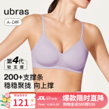 ubras情人节礼物[虞书欣同款]夹心软支撑小胸聚拢女无痕内衣隐形文胸罩 【背勾款】香提紫色 L -80ABC杯