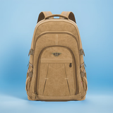 FULINCHENG大容量70升加厚帆布双肩包地质包背包时尚旅行包旅游登山包袋 卡其大号