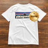 Patagonia 巴塔哥尼亜T恤夏季美式短袖复古后背山峰印花 白色 XL（ 160-179斤）