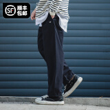 马登工装美式复古Easypants卡其休闲裤军绿色宽松直筒束脚长裤子男夏 藏蓝色 XL （160-175斤）