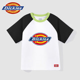 DICKIESDickies童装男童短袖t恤夏季小童休闲纯棉半袖儿童夏装学院风上衣 黑/DK红蓝标小 120 【推荐体重37-45斤】