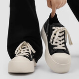 梵昇昱德比鞋男大头米奇鞋增高极简高街厚底增高通勤休闲百搭经典板鞋 大头鞋-明星同款【42】