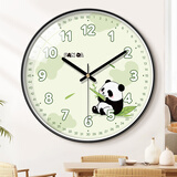 BBA挂钟创意卡通钟表新中式家用客厅儿童房卧室时钟熊猫团团35cm