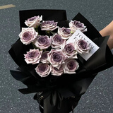 维诺亚永生花曼塔乌梅子酱粉紫玫瑰成品女神节日花束送妈妈老婆女友闺蜜 9朵乌梅子酱+贺卡