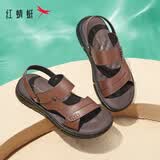 红蜻蜓沙滩鞋夏季舒适软底防滑透气爸爸凉鞋两穿凉拖鞋WTT24124 棕色 41