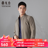 雅戈尔（YOUNGOR）单夹克男立领单茄克锦纶耐穿舒适透气男士上衣外套 VJJK409947YQA卡其 L 175/96A