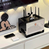 范爷家中古风路由器支架WiFi机顶盒无线网插线板光猫放置架收纳盒置物架
