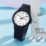小米部依手表男女学生考试专用小学初中生高中儿童中考双日历防水夜光石英表 白面黑壳 【超薄防水夜光双日历】