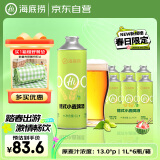 海底捞德式小麦 精酿啤酒1L*6罐 整箱装家庭聚会喜宴喜酒套装搭赠野餐垫