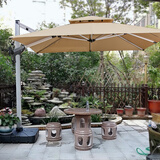 莫 家大型户外遮阳伞庭院伞保安台伞遮阳伞广告伞大太阳伞摆摊罗马伞 德国布【11cm双杆】 3米（300斤注水注沙水箱）