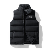 JEEP SPIRIT吉普马甲男外套马夹男士秋冬季坎肩无袖背心棉衣春秋上衣服新款 黑色 2XL （140斤-155斤）