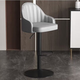 唐辑吧台椅高脚椅升降旋转吧椅家用轻奢前台收银靠背高脚凳双灰拼高款