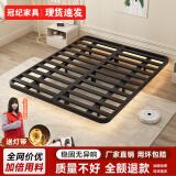 冠纪悬浮床现代简约拼接无床头排骨架铁艺双人床主卧轻奢床悬浮双人床 黑色排骨架 1500mm*1900mm