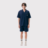 Teenie Weenie小熊棉氨混纺男士睡衣春2026夏季亲肤舒适情侣短袖短裤家居服套装