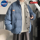 NASALIKE面包服两面穿棉衣男韩版潮流立领棉衣冬季ins加厚棉服外套棉袄潮 路人邦W20双面穿蓝白 2XL