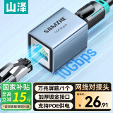 山泽网线转接头对接头 铝合金万兆屏蔽网络延长器 RJ45网线直通头水晶头网络模块5/6/7类网线通用 单个