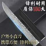 兴刃大马士革纹水果刀家用多功能小刀高硬度锋利户外直刀随身便携刀具 大马士革纹小直刀