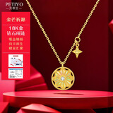 贝蒂亚（PETIYO）奢侈品饰品项链18K黄金天然钻石项链2025新款复古风送女友礼物 18K黄金钻石项链