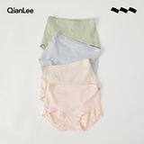 QIANLEE新疆长绒棉内裤女士纯棉裆抗菌透气女生短裤高腰包臀大码胖mm底裤 浅肤+裸肤+浅灰蓝+青绿 L