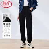 浪莎束脚裤女纯棉2025春秋季小个子女士卫裤高腰宽松哈伦休闲裤子薄款