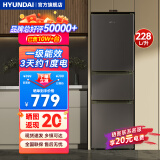 HYUNDAI（韩国现代）大容量双开门二门冰箱 家用中型小型电冰箱冷冻冷藏租房宿舍节能省电 228L灰【行业热卖+店铺热销】