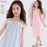 Hello Kitty女童睡裙夏季儿童吊带睡衣洋气公主裙中大童家居服G083雾蓝色160