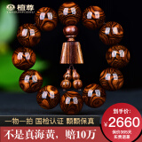 檀尊【标杆级满鬼脸对鬼眼】20mm海南黄花梨手串男佛珠文玩木孤品T16 【不是真海黄，赔10万】