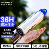 REVOMAX锐虎保温杯男士大容量水杯无螺纹女学生户外车载骑行运动保冷杯子 【316L内胆】星光银 592ml