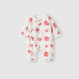 童泰（TONGTAI）婴儿连体衣夏薄款纯棉衣服初生宝宝蝴蝶哈衣无骨爬服粉色59cm