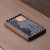 尚言坊茶盘带排水家用仿乌金石办公室小型茶台茶具沥水干泡台茶托盘