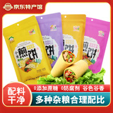 孝门食坊山东大煎饼手工软煎饼 小米煎饼黑米红枣即食杂粮鲜煎饼早餐代餐 100g*2袋