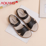 奥康2025新款夏季软底凉鞋女牛皮防滑妈妈鞋中老年不累脚平底凉鞋MT